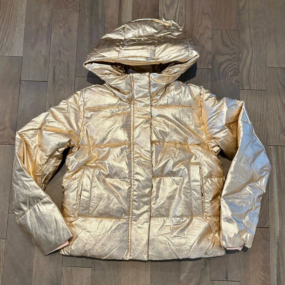 J.Crew crewcuts girls metallic puffer jacket with PrimaLoft.